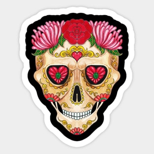 Sugar skull day of the dead. Sticker